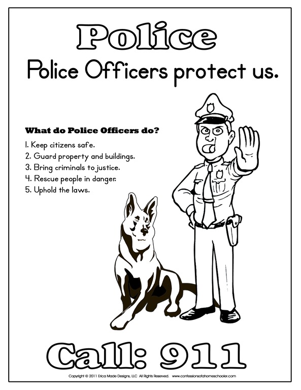 Kindergarten Police Officer Printables Confessions Of A Homeschooler