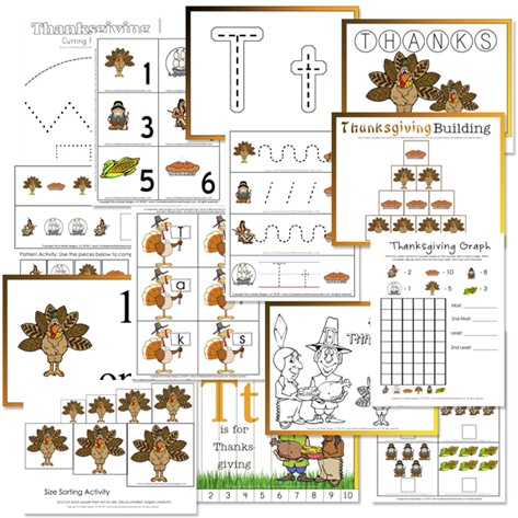 Thanksgiving Preschool Printable Pack ~ FREE! - Homeschool Giveaways