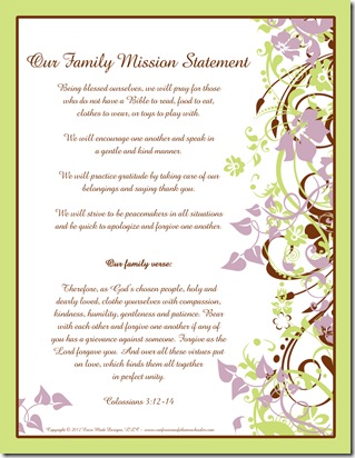 Mission Calendar 2012 on Our Family Mission Statement 2012   Confessions Of A Homeschooler