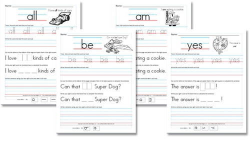 a Kindergarten Word  (Primer)  word kinder    Sentences activities Sight sight of Confessions